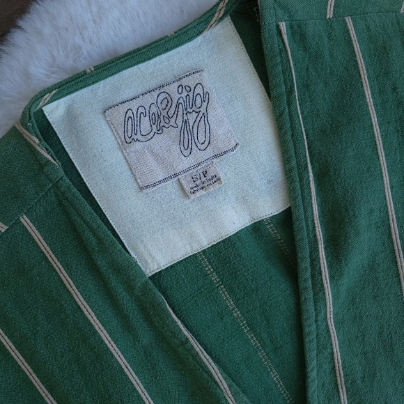 Ace&Jig Green Striped Wrap Indian Jumper Jumpsuit - Picture 4 of 11